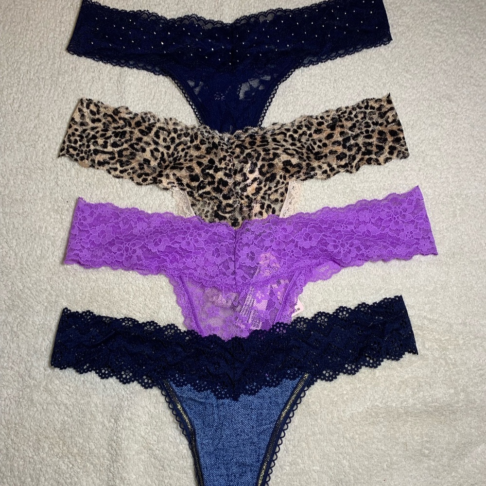 4 NWT Victorias Secret lace thongs